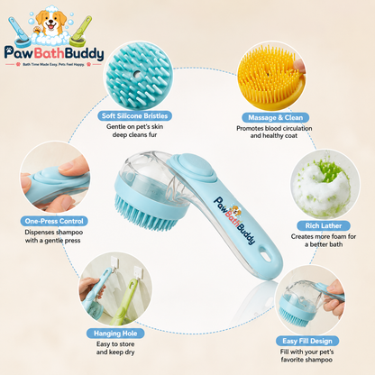 PawBathBuddy™ 2-in-1 Pet Bath Brush