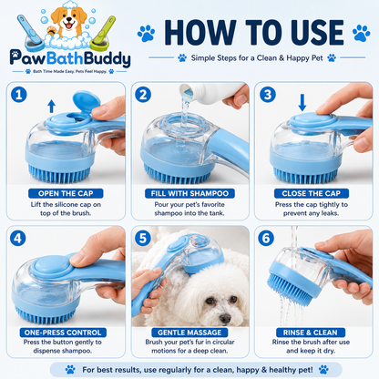 PawBathBuddy™ 2-in-1 Pet Bath Brush